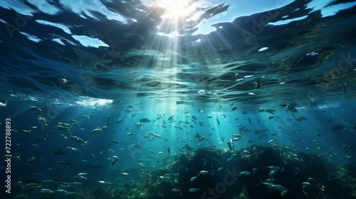 underwater sea deeb sea deep blue sea photo