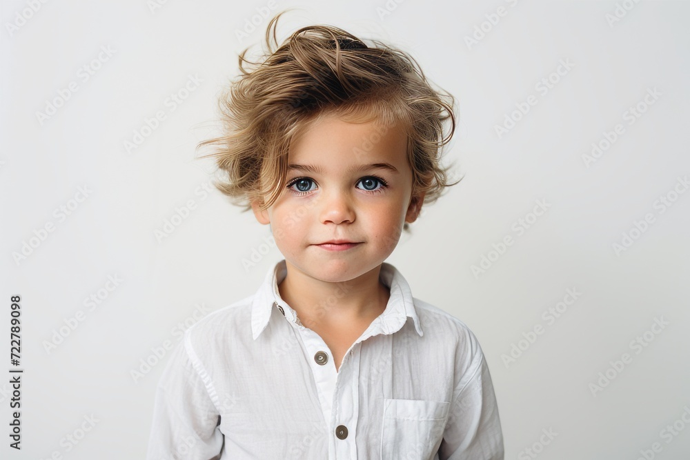 Portrait of cute little boy with blond hair. Studio shot. Portrait of cute little boy with blond hair. Studio shot.