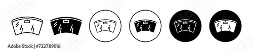car windscreen vector icon set collection. car windscreen Outline flat Icon.