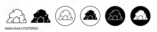 cave vector icon set collection. Cave Outline flat Icon.