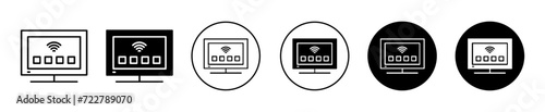 smart Television vector icon set collection. smart Television Outline flat Icon.