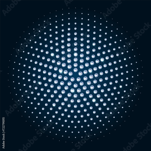 Abstract circular centripetal diamond composition