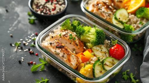  Preparing meals for fitness with a focus on balanced nutrition. © Andrey