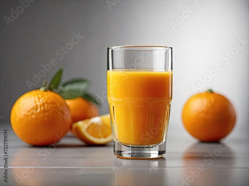 A glass of freshly squeezed orange juice. Natural products concept