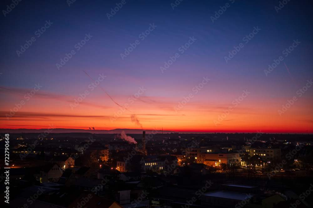 dawn light over the city