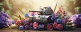 Harmony Blooms  Toy Tank Shooting a Bouquet of Flowers  