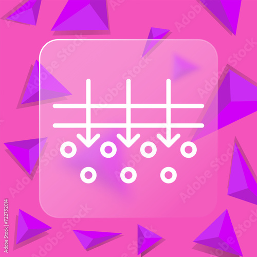 Skin strengthening line icon. Cosmetics, makeup, mascara, lipstick, mirror, care, perfume. Glassmorphism style. Vector line icon for business and advertising