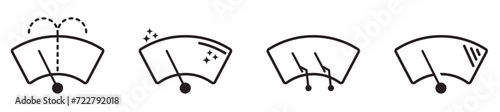 wiper car icon set bundle simple