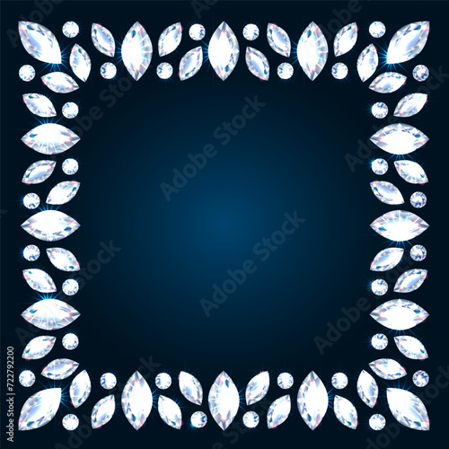 diamond square frame realistic luxury vector eps10