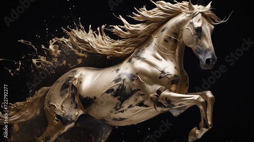 Gold Foil Horse Sculpture Horse Photography Professional Images Animal Pictures