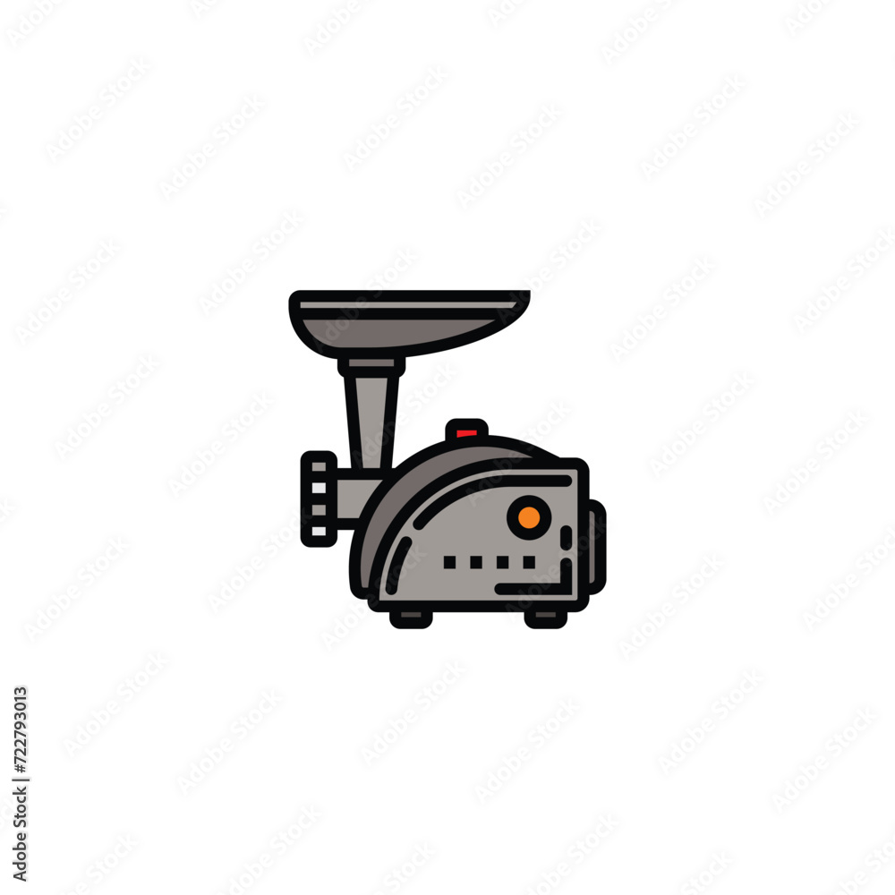 Original vector illustration. The contour icon of the kitchen meat grinder. Original vector illustration. The contour icon of the kitchen meat grinder.