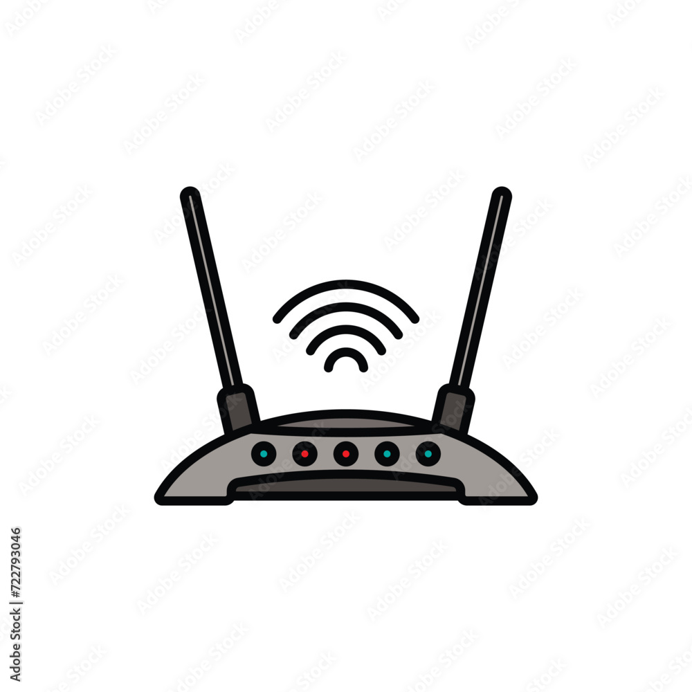 Fototapeta premium Original vector illustration. Wi-Fi router. A contour icon.