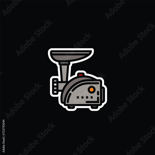 Original vector illustration. The contour icon of the kitchen meat grinder.