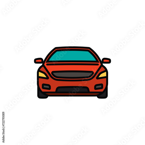 Original vector illustration. A passenger car. A contour icon.