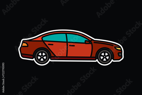 Original vector illustration. A passenger car. A contour icon. © artmarsa