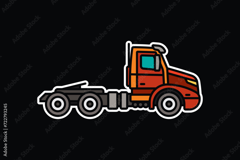 Original vector illustration. A large truck. A contour icon.