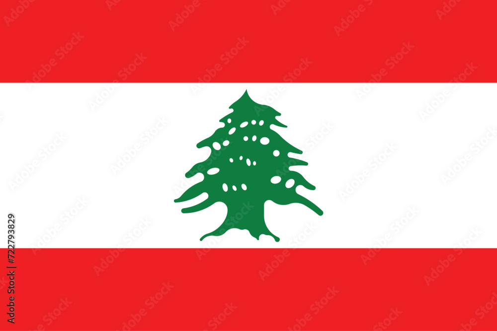 Flags of Lebanon. Flat element design. National Flag. White isolated background Flags of Lebanon. Flat element design. National Flag. White isolated background