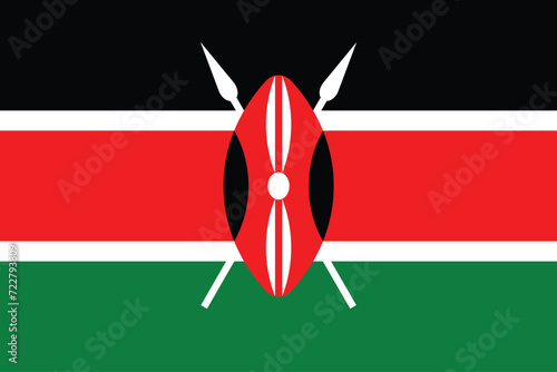 Flags of Kenya. Flat element design. National Flag. White isolated background 