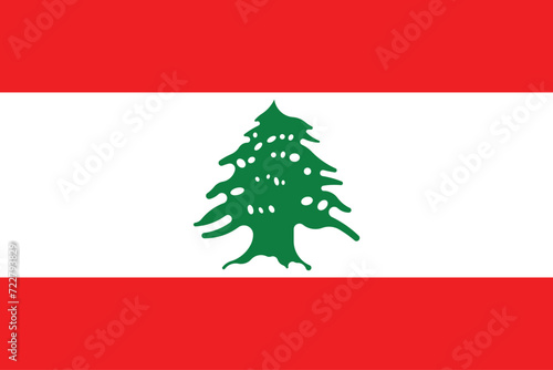 Flags of Lebanon. Flat element design. National Flag. White isolated background 