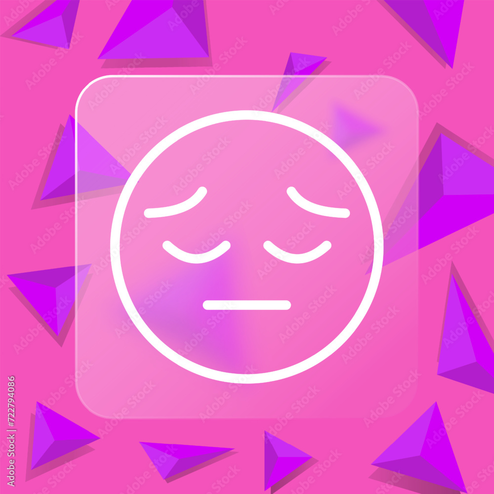 Sadness line icon. Emoji, communication, chat, correspondence, forum, online, Internet. Glassmorphism style. Vector line icon for business and advertising Sadness line icon. Emoji, communication, chat, correspondence, forum, online, Internet. Glassmorphism style. Vector line icon for business and advertising