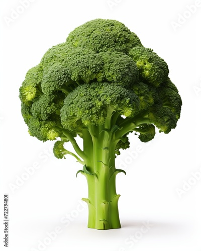 High quality image of fresh broccoli isolated on white background.