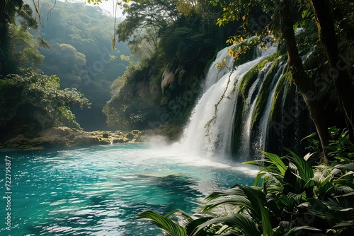 Agua Azul Waterfalls in Mexico photo