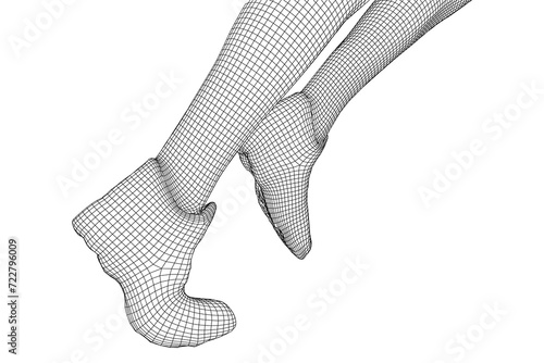 Running legs with sport shoes go