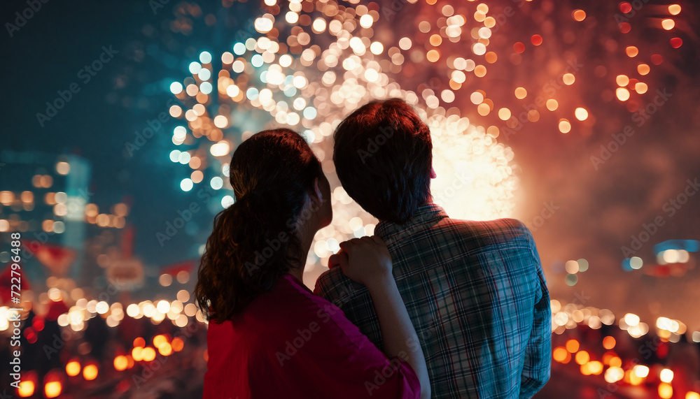 couple watching fireworks couple watching fireworks