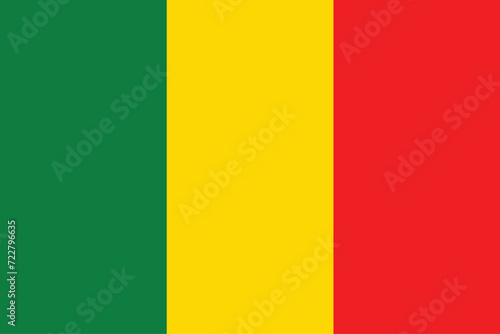 Flags of Mali. Flat element design. National Flag. White isolated background  photo