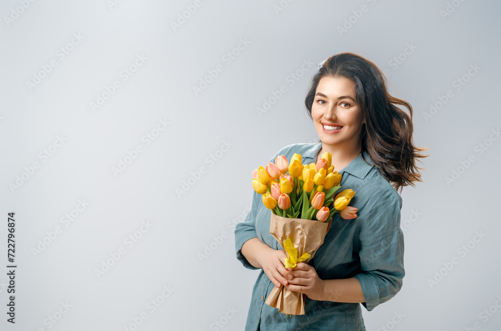 woman with flowers
