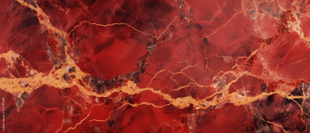 Red natural granite marbled stone tile, elegantly adorning a wall with its rich texture, Ai Generated