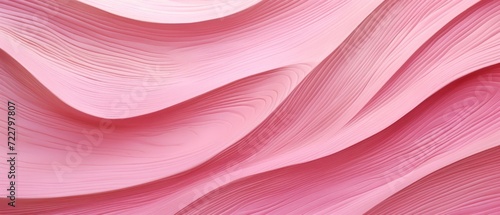 Detailed and intriguing, an abstract closeup of organic pink wooden waving waves on a wall, Ai Generated.