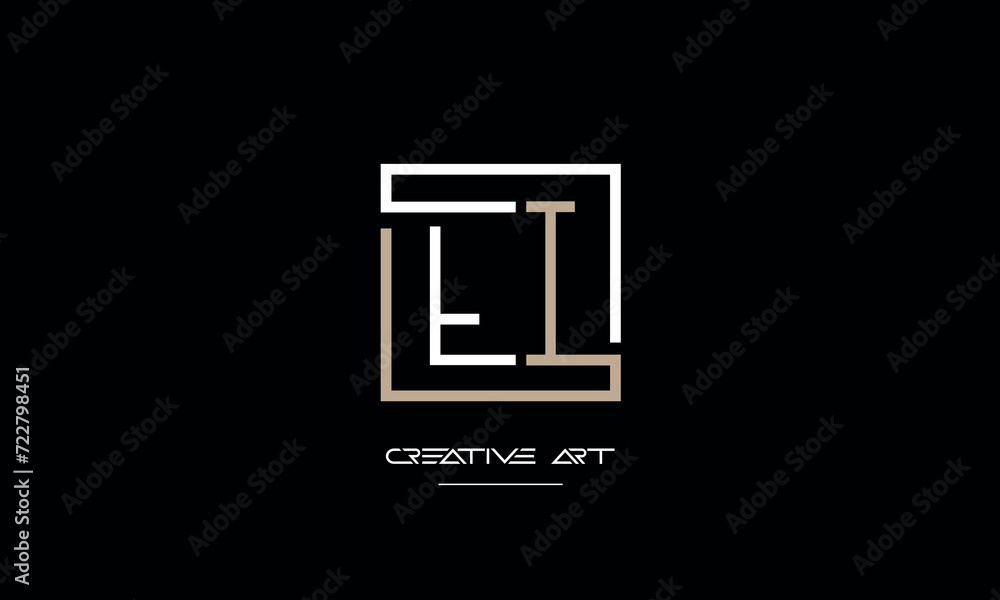 EI, IE, E, I abstract letters logo monogram