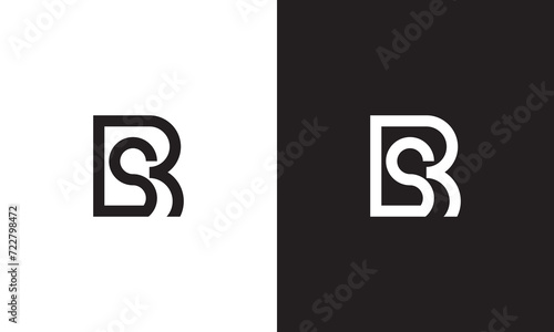 BS logo, monogram unique logo, black and white logo, premium elegant logo, letter BS Vector photo