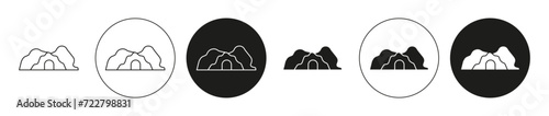 cave linear thin line icon graphics. cave vector set use for web ui or app photo