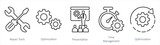 A set of 5 Mix icons as repair tools, optimization, hand tool