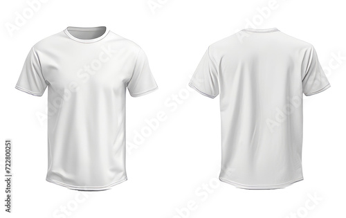 White t-shirt mockup, male t shirt with short sleeves template front back view. Blank apparel design for men, sportswear, casual clothing realistic 3d mock up