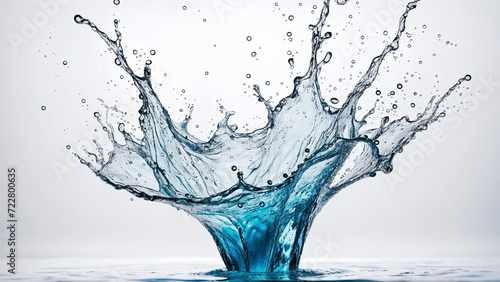 A blue splash of water creates the shape of a crown. ai generative