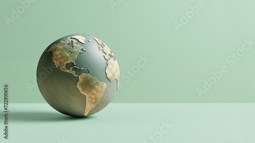 Earth Day Globe in plain backdrop