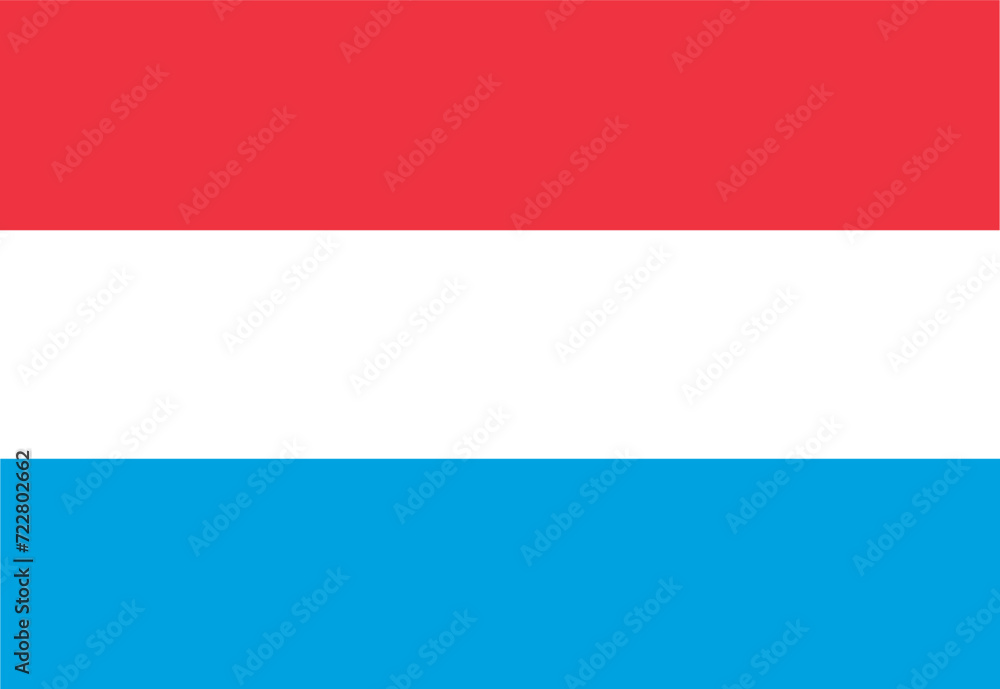 Close-up of red white and blue national flag of the European Grand Duchy of Luxembourg. Illustration made January 29th, 2024, Zurich, Switzerland.