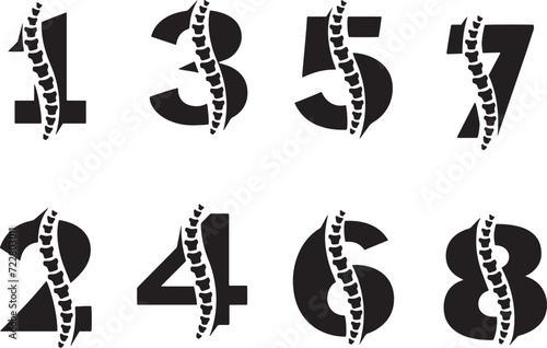 Chiropractic Health Logo Numbers Vector