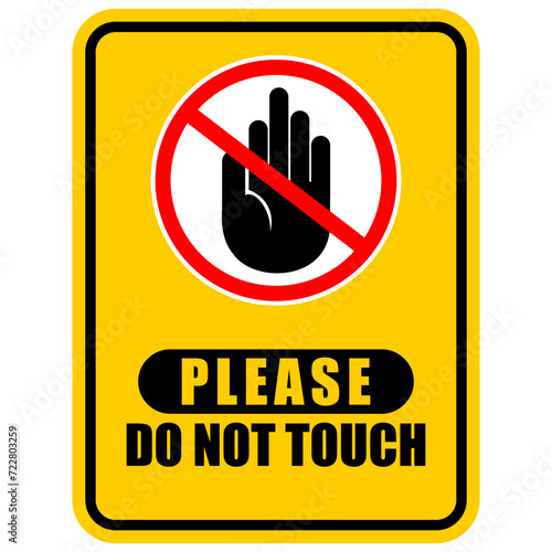 Please do not touch  sticker vector