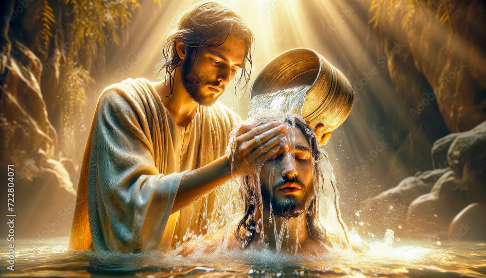 Sacrament of Baptism of Jesus by John the Baptist and the Holy Spirit ...