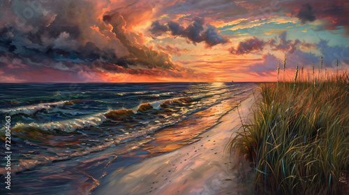 Seascape at sunset Florida USA