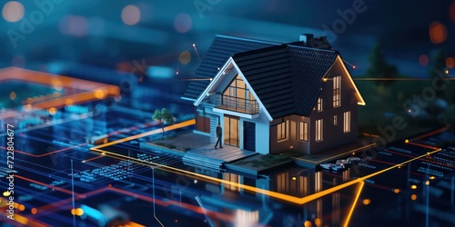Investor is seen alongside a model house, epitomizing the forward-thinking approach to real estate ventures and the transformative influence of AI in the industry