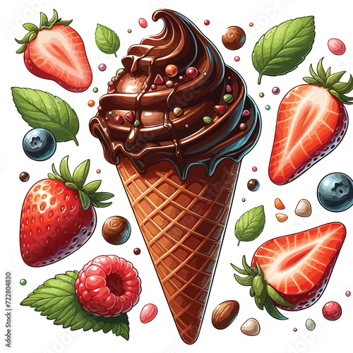Dive into a world of frosty sweetness with our collection of  Ice Cream Cone Vectors & Illustrations!