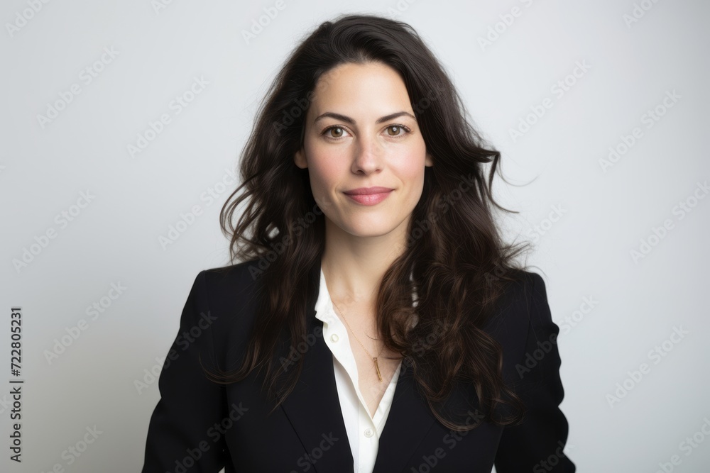 Portrait of a smiling businesswoman looking at the camera on a gray background Portrait of a smiling businesswoman looking at the camera on a gray background