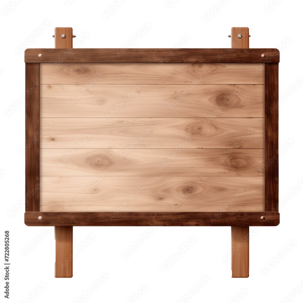 Wooden signboard isolated on transparency background PNG