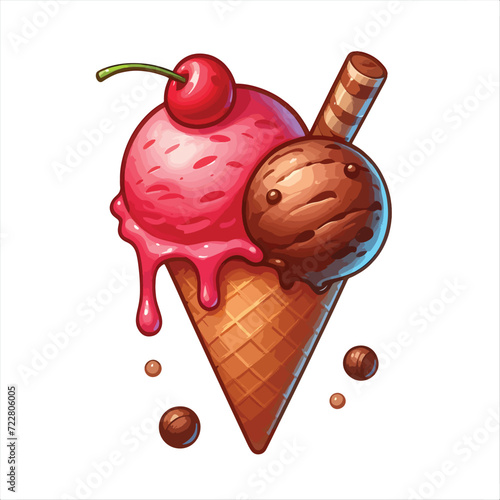 Dive into a world of frosty sweetness with our collection of  Ice Cream Cone Vectors & Illustrations!