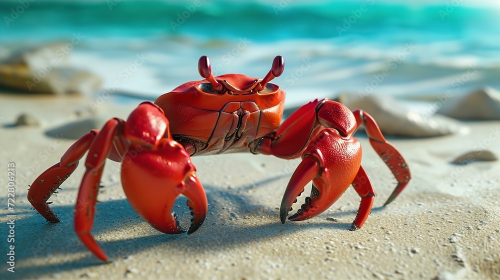 crab, ocean, shore, sand, red, big, sitting, beach, wildlife, seashore, crustacean, marine, coastal, nature, sea life crab, ocean, shore, sand, red, big, sitting, beach, wildlife, seashore, crustacean, marine, coastal, nature, sea life